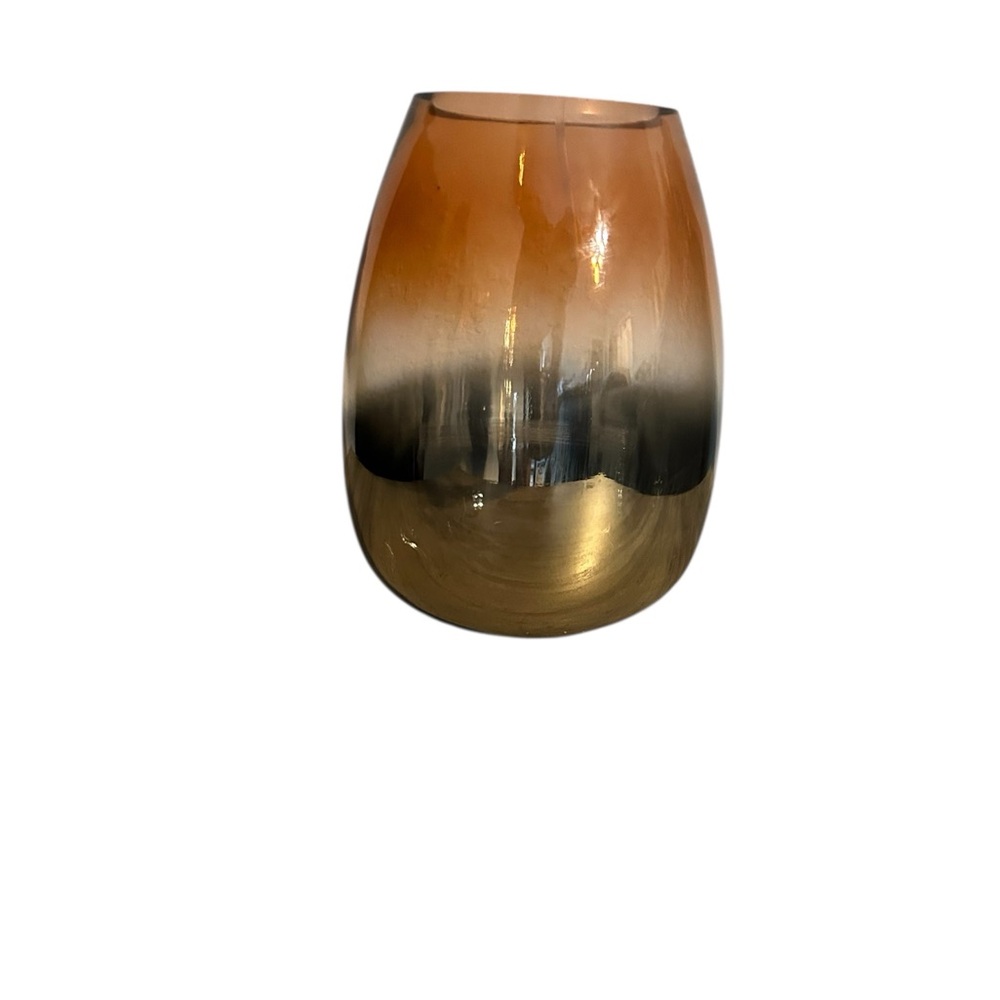 Debi Lilly Sunshine Small Vase. Coral and Silver Metallic Gradient Design. NWT